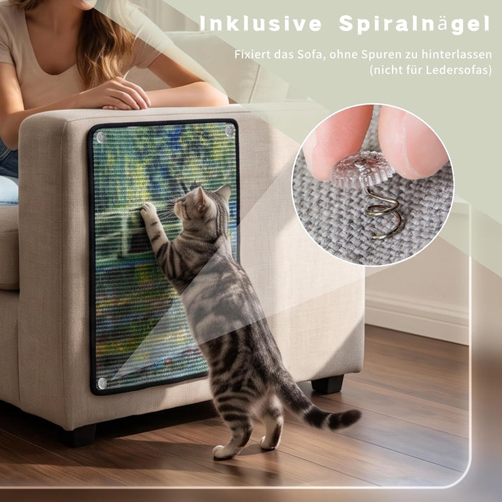 JanYoo 2 Stück Katze Kratzschutz Katzenkratzmatte Sisal Kratzmatte für Katze Katzenkratzmatte für So