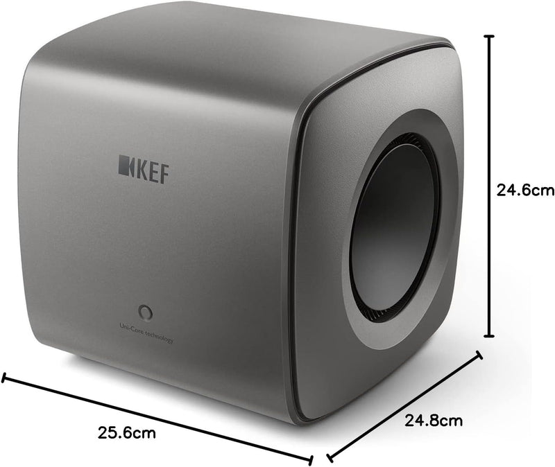 KEF KC62 Leistungsstarker Aktiver Subwoofer | Titan | 1000 Watt, Titan