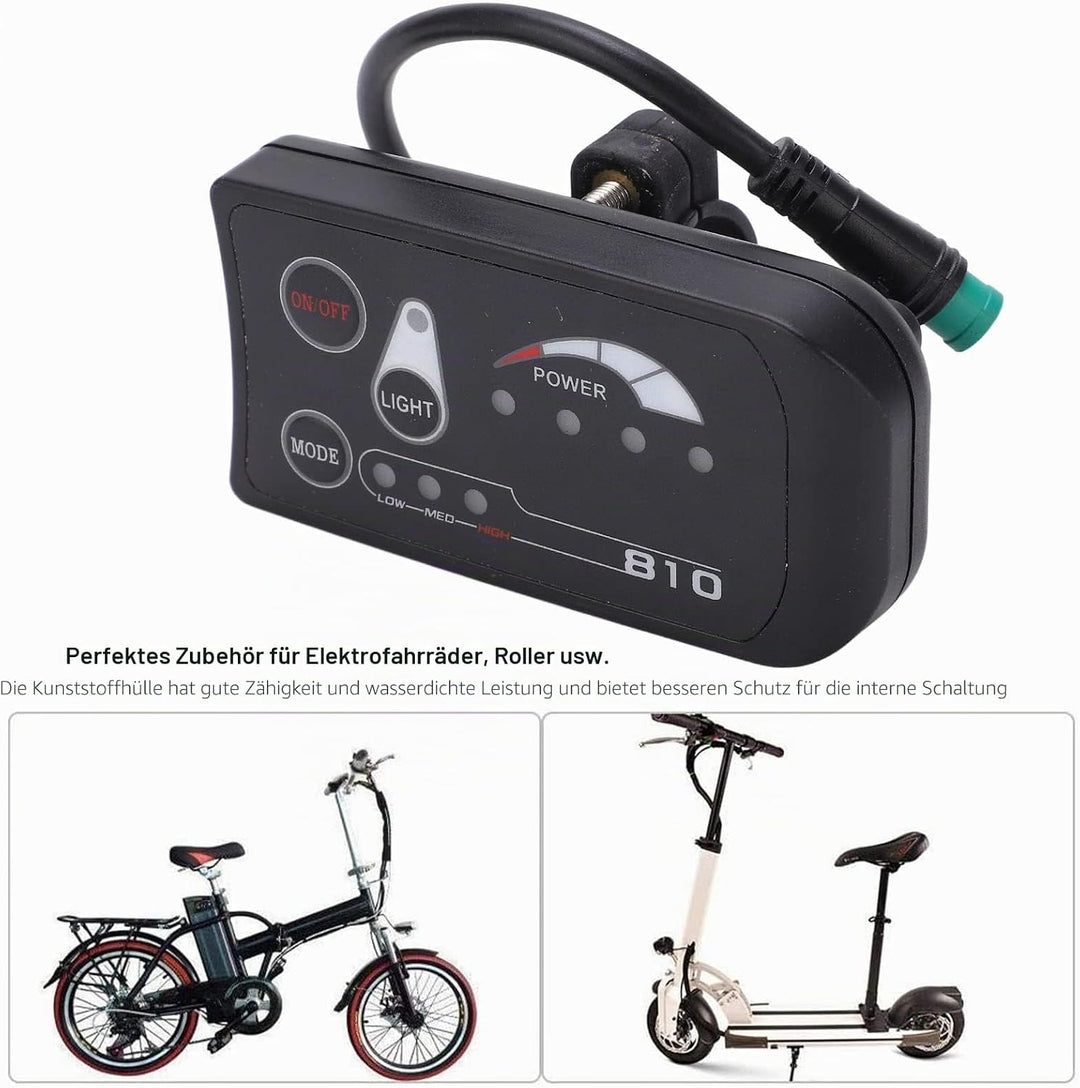 Elektrofahrrad LED Display, 36V 48V E-Bike LED Anzeigetafel Elektrofahrrad LED Anzeige Messgerät für
