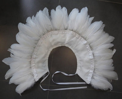 keland Gothic Feder Achselzucken Schal Poncho Halloween Party Kostüm Epauletten Fliege Krawatte Krag