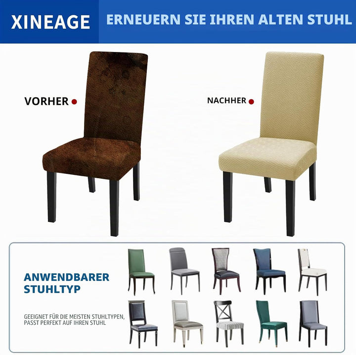 XINEAGE Stuhlhussen 6er Set, Stretch Stuhlhussen für Esszimmerstühle, Universale Stuhlhussen Waschba