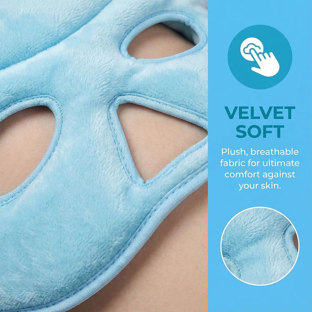 2 Stück Wiederverwendbare PVC-Gel Augenmaske, Kalt- und Warmtherapie Halbgesichts-Kompressen für Sch