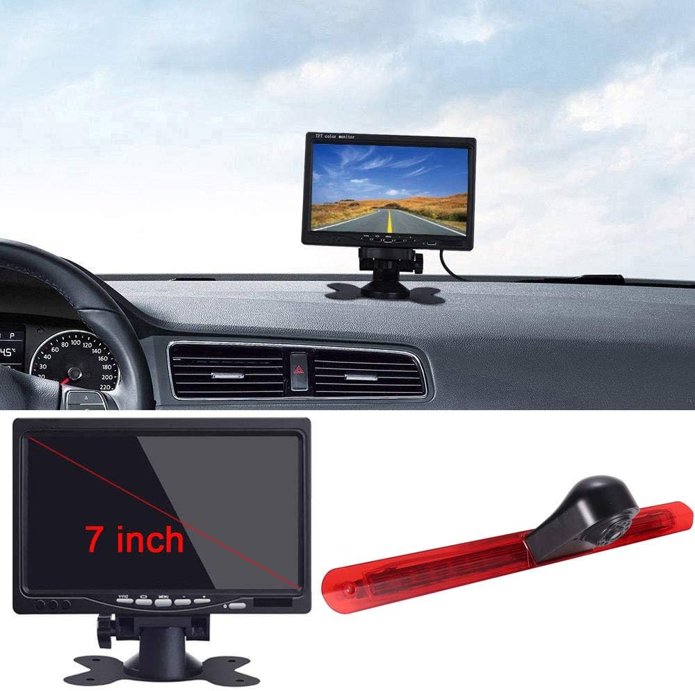 170° Weitwinkel Auto Rückfahrkamera im 3. Bremslicht Bremsleuchte Kamera Rückfahrsystem+7" LCD Monit