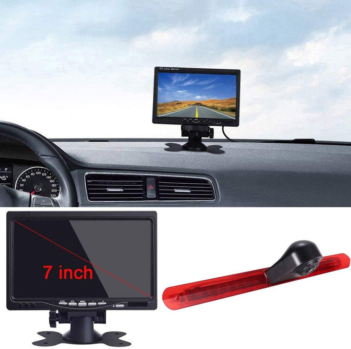 170° Weitwinkel Auto Rückfahrkamera im 3. Bremslicht Bremsleuchte Kamera Rückfahrsystem+7" LCD Monit