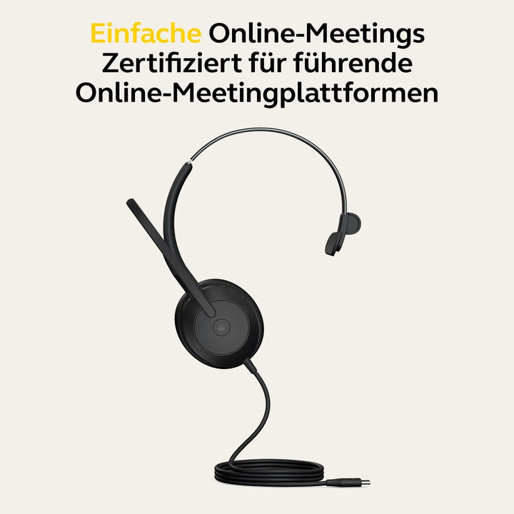 Jabra Evolve2 50 - Kabelgebundenes Mono-Headset mit Jabra Air Comfort - Mikrofone mit aktiver Geräus