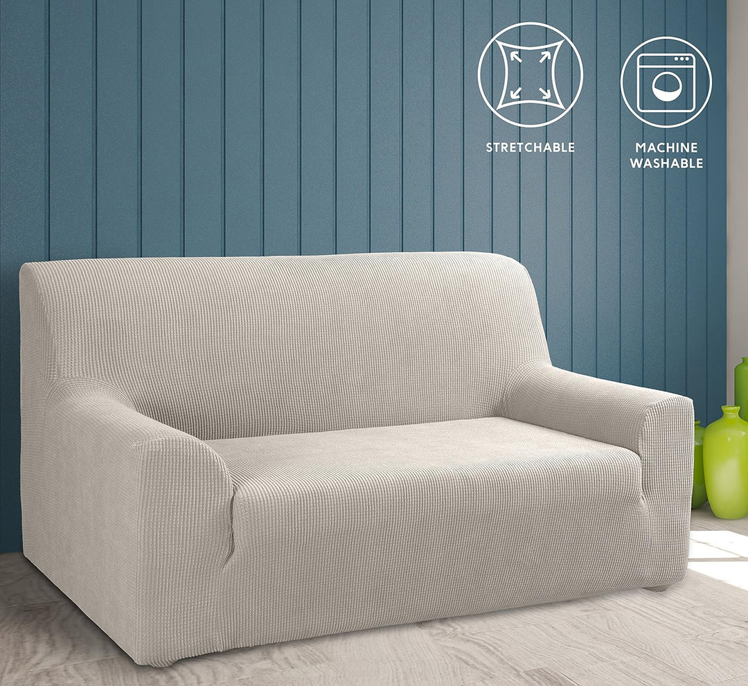Tural Elastischer Sofabezug Valeta. Sofaüberwurf, Beige, 2 Sitzer (130-160cm) 2 Sitzer (130-160cm) B