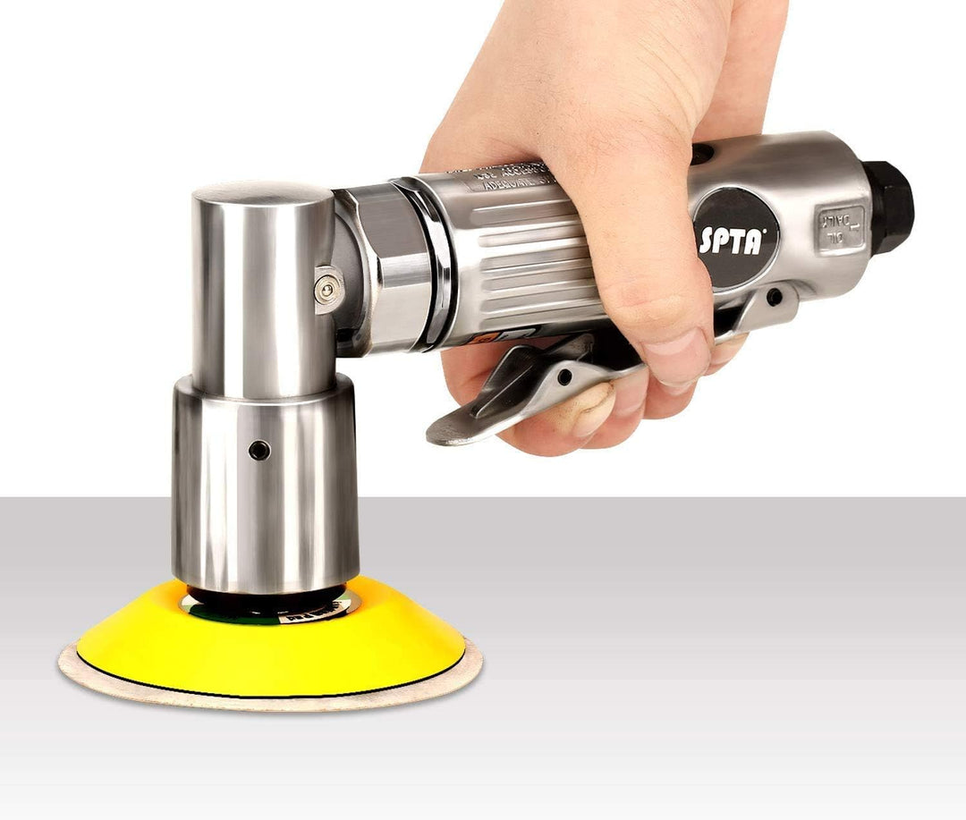 SPTA 80mm Winkelschleifer Mini Druckluft Exzenterschleifer Klett-Schleifteller im Lieferumfang Mit 1