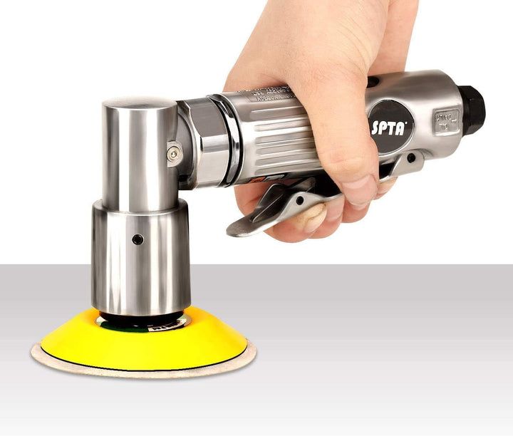 SPTA 80mm Winkelschleifer Mini Druckluft Exzenterschleifer Klett-Schleifteller im Lieferumfang Mit 1