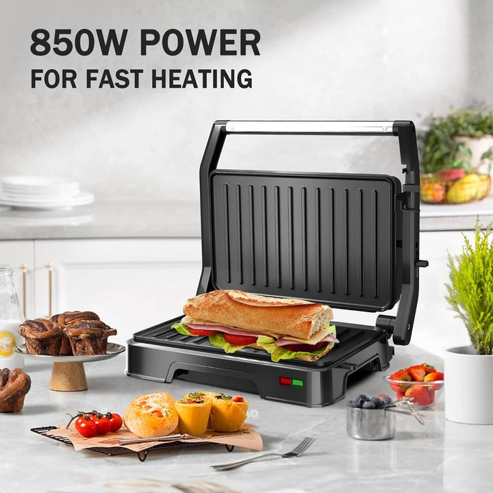 KEINVE Kontaktgrill für Sandwiches, Steak, Panini Grill und Sandwichmaker mit Antihaftbeschichtet, 8