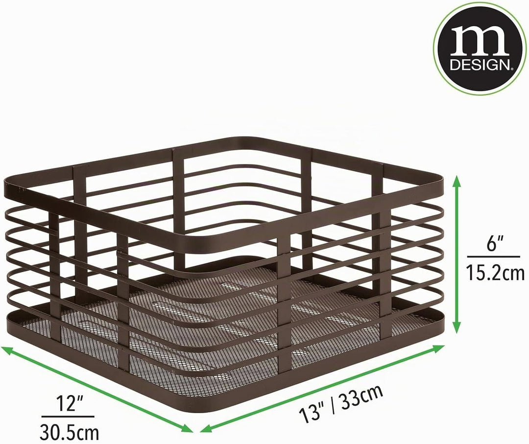 mDesign Allzweckkorb aus Metalldraht – praktischer Aufbewahrungskorb für Küche und Haushalt – kompak