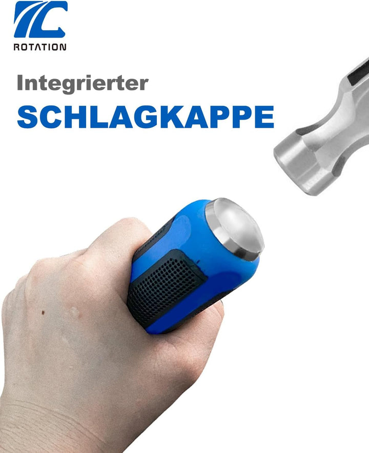 4 tlg Stemmhebel-Satz mit Kunststoff-Softgriff und Metall-Schlagköpfen, Brecheisen, Brechstange, Heb