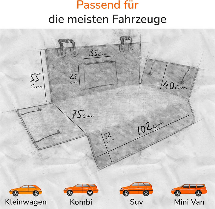 Upgrade4cars Kofferraumschutz Hund mit Ladekantenschutz Wasserdicht & rutschfest | Auto Hundedecke K