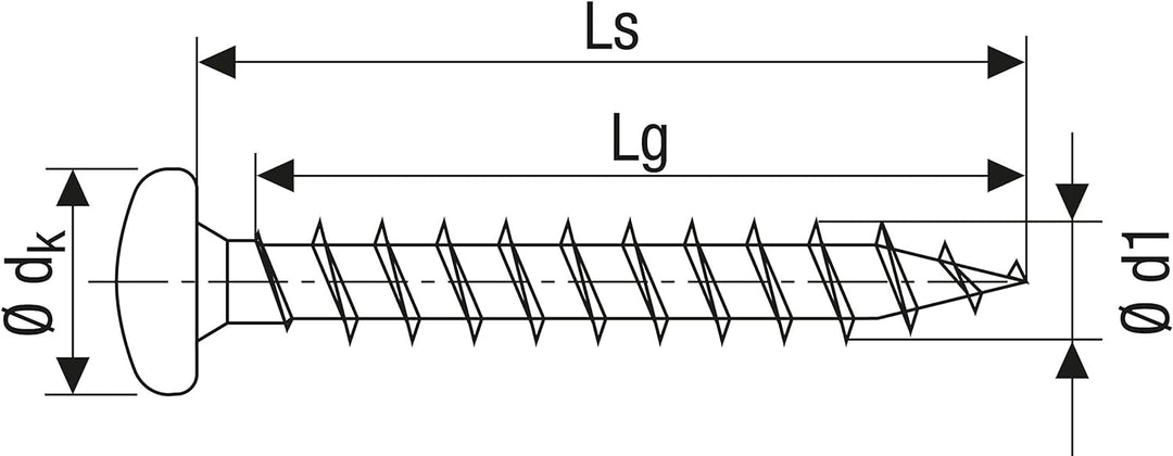 SPAX Universalschraube, 4,5 x 15 mm, 1000 Stück, T-STAR plus, Halbrundkopf, Vollgewinde, 4CUT, WIROX