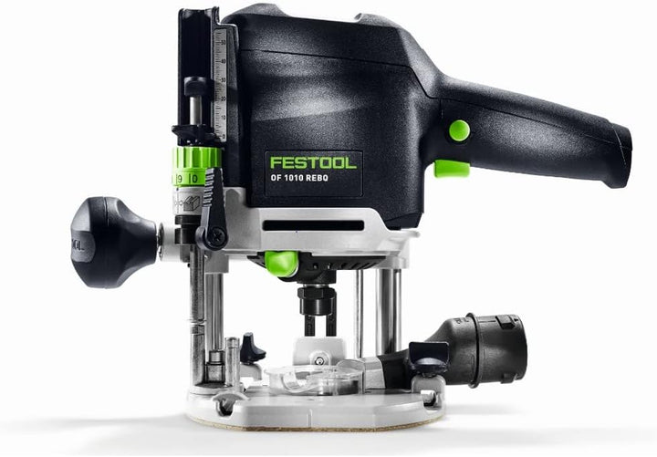 Festool Oberfräse OF 1010 REBQ-Plus (mit Spannzange, Seitenanschlag, Führungsschienen-Adapter, Spanf