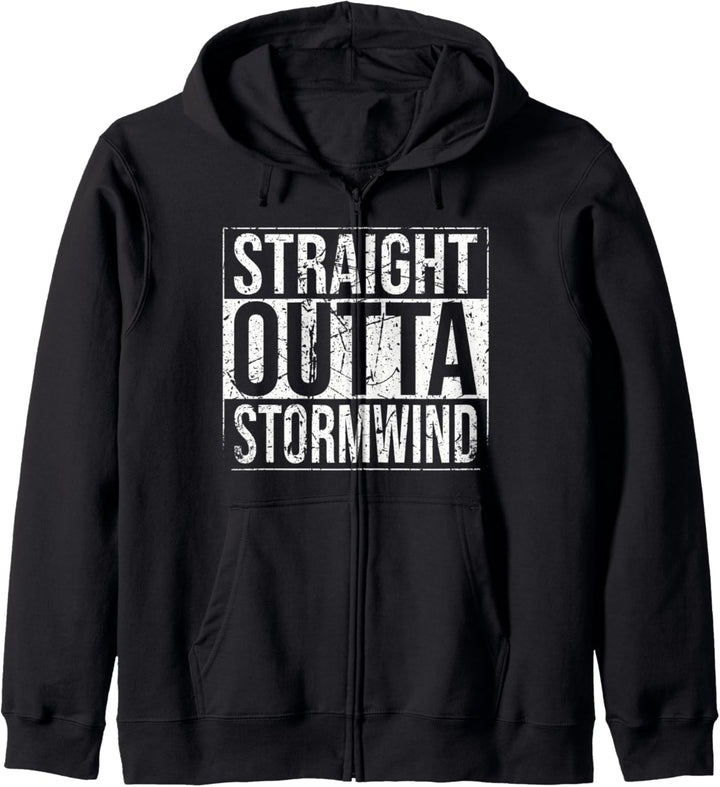 Straight Outta Stormwind WoW Alliance Gamer Geschenk Vintage Kapuzenjacke