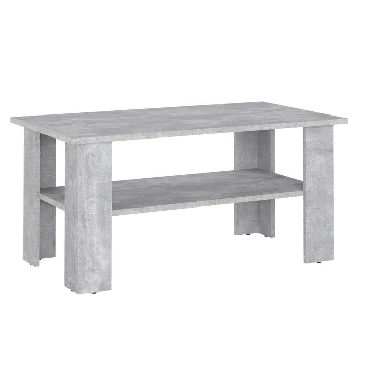 KOMTO Couchtisch Beton Vienna - Wohnzimmertisch Modern Couchtisch Holz 90 x 50 x 43 cm Tisch Wohnzim