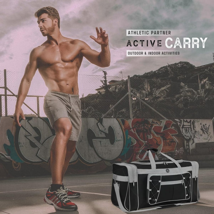 Reisetasche für Herren, Wochenendtasche, leicht, extra gross, Oxford-Duffel, Fitnessstudio, stabiles