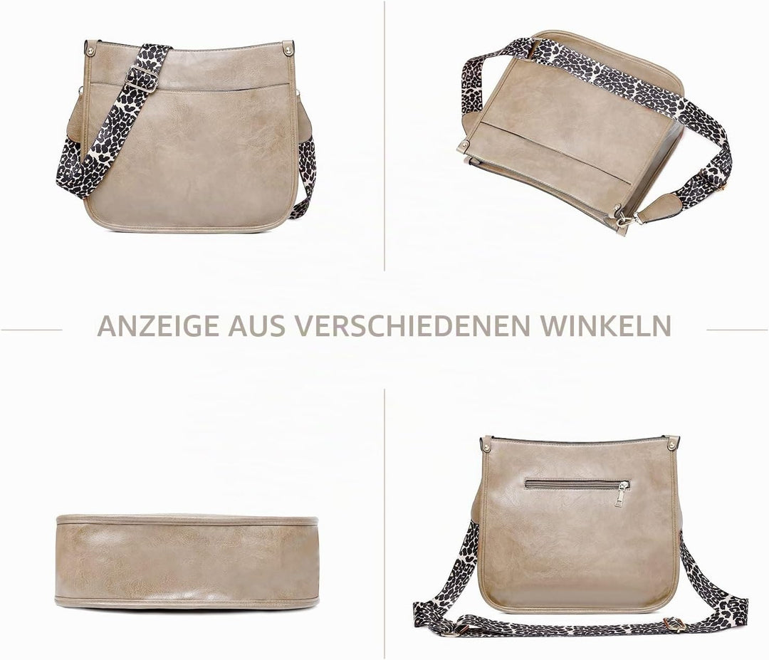 EVEOUT Umhängetasche aus PU Leder für Damen Grosse Kapazität Schultertaschen Allgleiches beiläufige