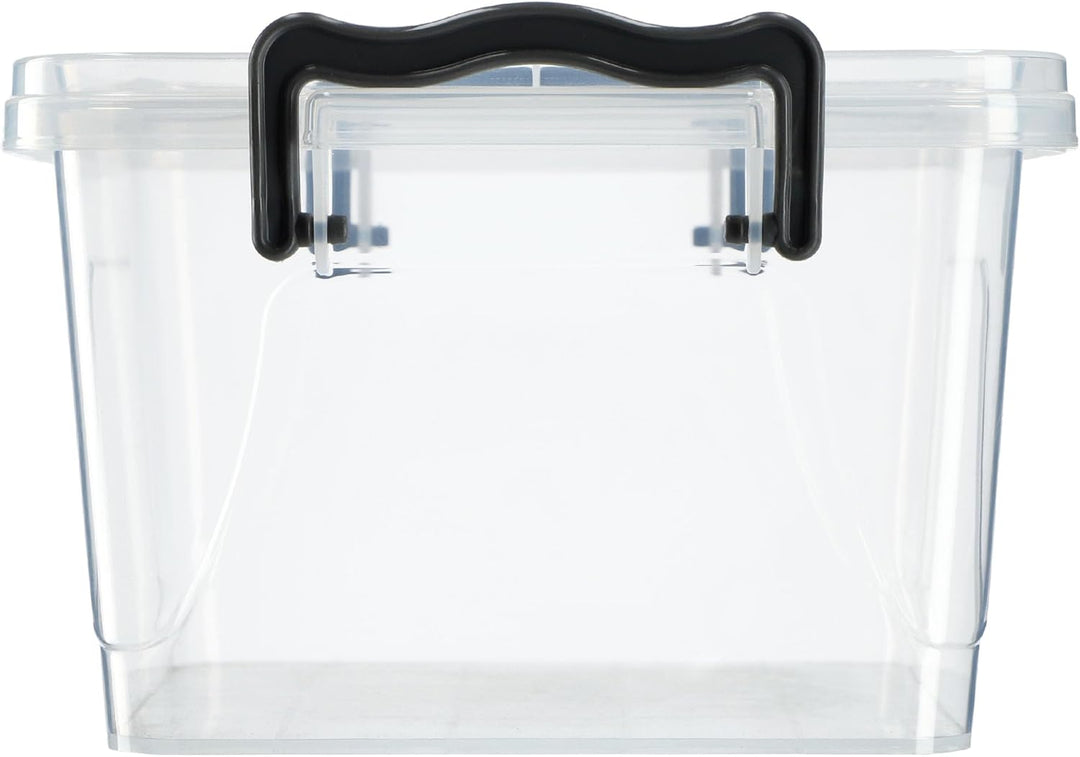 KADAX Aufbewahrungsbox mit Deckel, Robuster Plastikbehälter aus Kunststoff, Lunchbox, Transparente F