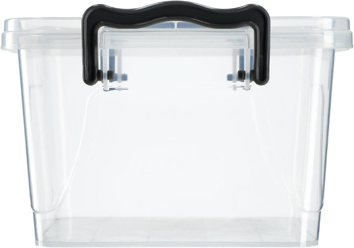 KADAX Aufbewahrungsbox mit Deckel, Robuster Plastikbehälter aus Kunststoff, Lunchbox, Transparente F