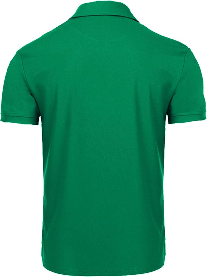 geeksport Poloshirt Herren Golf Kurzarm Freizeit Sport Polo Tennis Tshirts mit Brillenhalter Knopfle