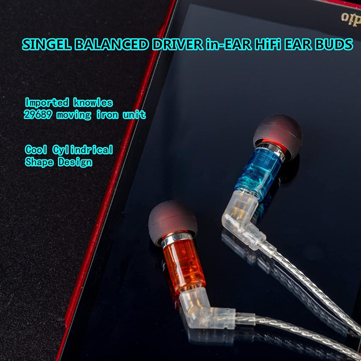 KBEAR Neon HiFi-Stereo-In-Ear-Kopfhörer, kabelgebunden, Kopfhörer mit Knowles 29689 BA-Treiber, abne
