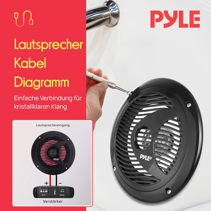 Pyle Outdoor Lautsprecher Boxen– Outdoor Speaker– Outdoor Box Wasserdicht 150W, 2-Wege Lautsprecher