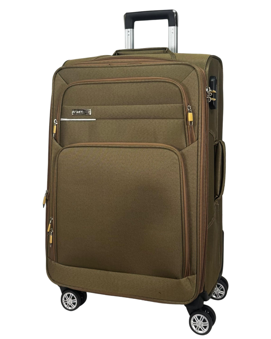 Stoff Reisekoffer Trolley Erweiterbar mit Zwillingsrollen (M/L/XL/XXL oder 4er Set) Weichgepäck (Kha