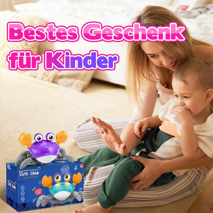Krabbelnde Krabbe Baby Spielzeug ab 1 2 3 4 Jahre Mädchen, Montessori Geschenk 1-4 Jahre Mädchen Kra