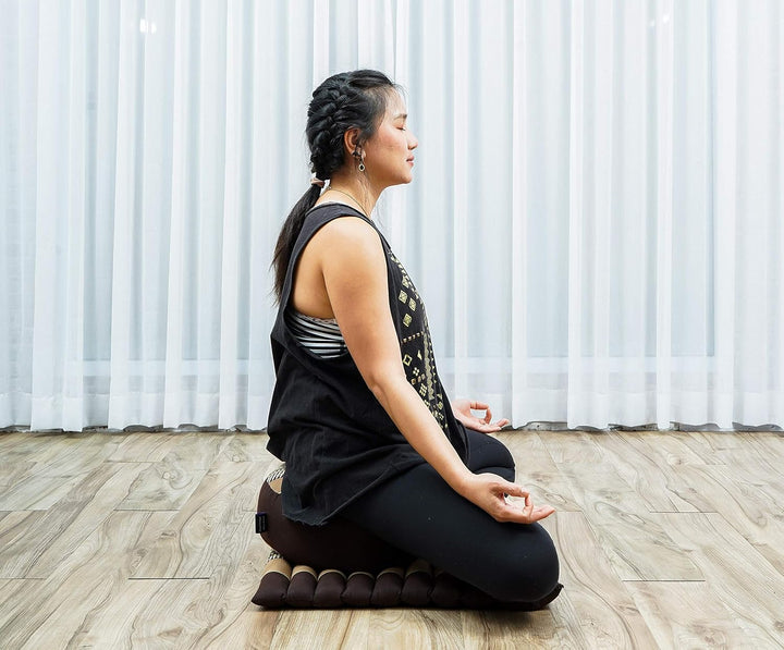Leewadee Meditationsset Yogaset aus Meditationskissen Zafu und Kleiner rollbarer Sitzmatte Zabuton Ö