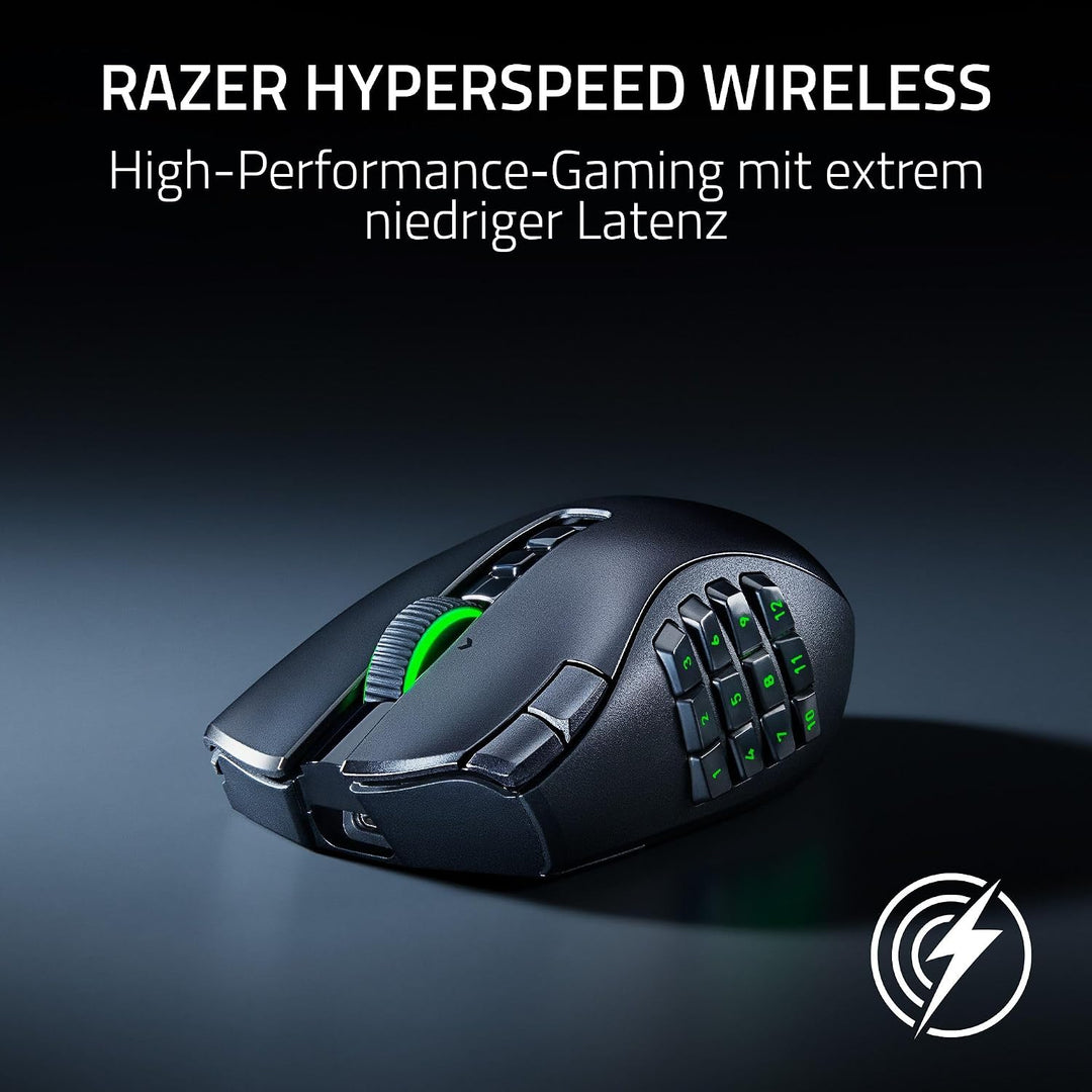 Razer Naga V3 Pro - Kabellose MMO-Gaming-Maus mit austauschbaren Seitenteilen (HyperScroll Tilt Whee