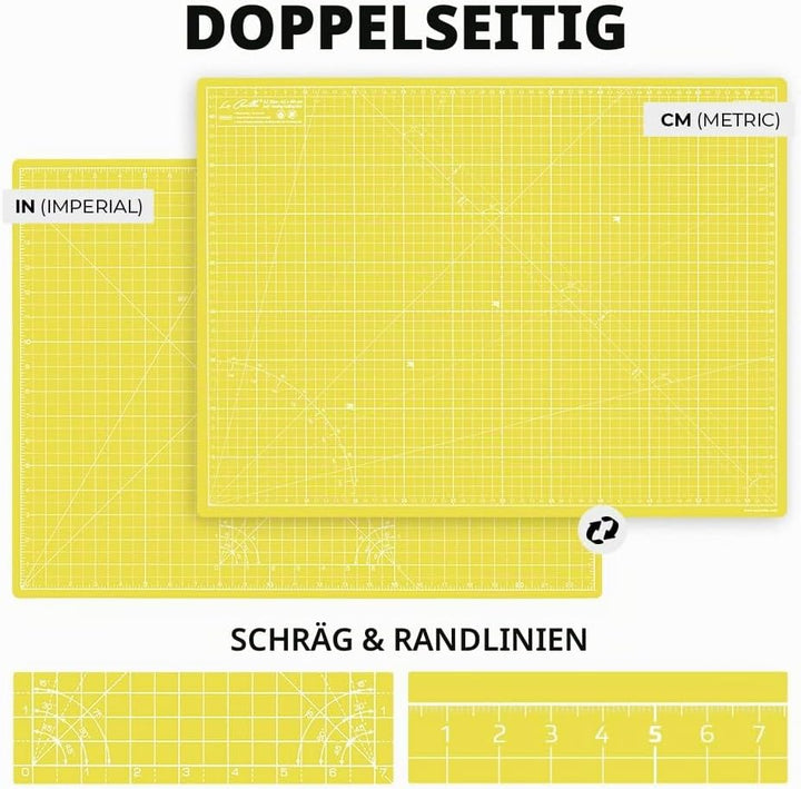 La Canilla Schneidematte A2 Selbstheilend (60x45 cm - 24x18") Cutting Mat Schneideunterlage für Bast