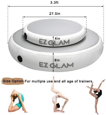 GLANT Air Mat Tumble Track AirSpot - Gymnastics Training Springboard - Round Inflatable Springboard