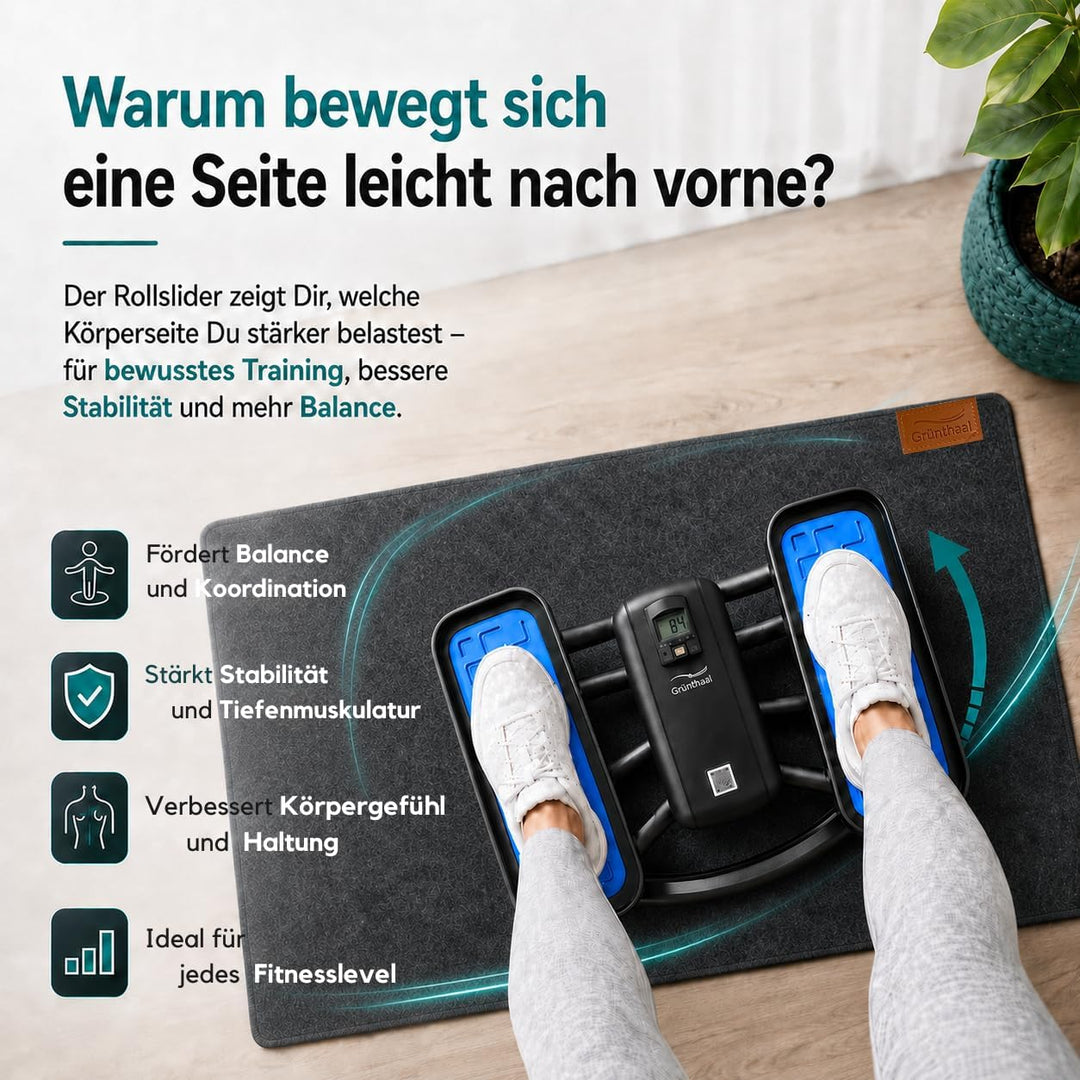 Mini Stepper Alternative - Rollslider - Fitnessgerät für zuhause - leise & gelenkschonend kompakt mi