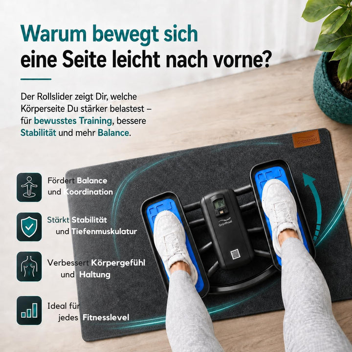Mini Stepper Alternative - Rollslider - Fitnessgerät für zuhause - leise & gelenkschonend kompakt mi