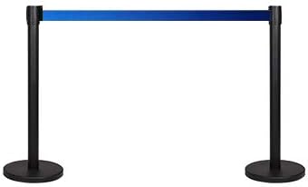 2-Stück-Set FLEXIBARRIER Personenleitsystem Absperrständer Schwarz -Basic 300-3m Gurtlänge *blau*, A