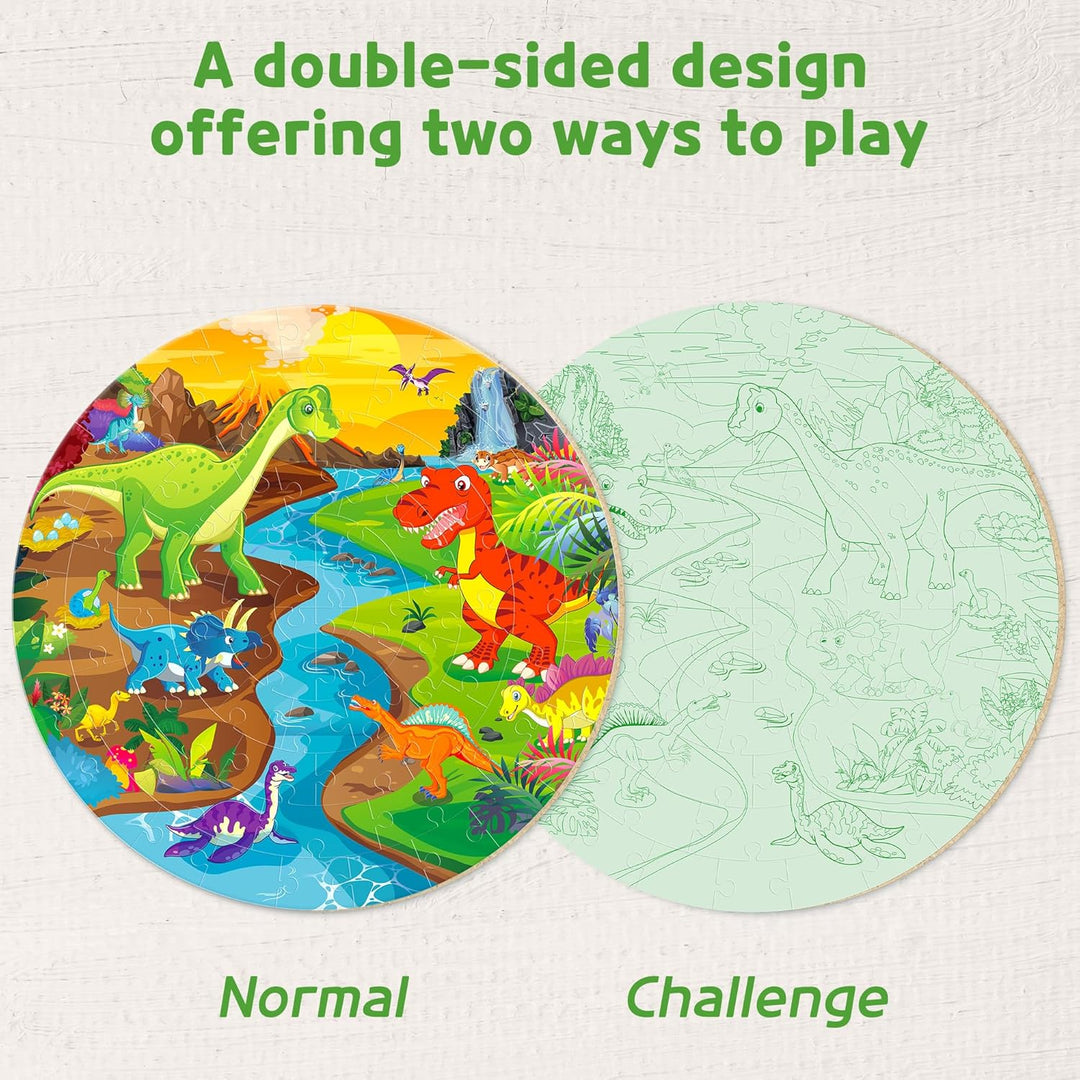 SYNARRY Grosse Dinosaurier Bodenpuzzle für Kinder ab 3 4 5 6 7 8 Jahren, 70 Teile Kinderpuzzle Dino