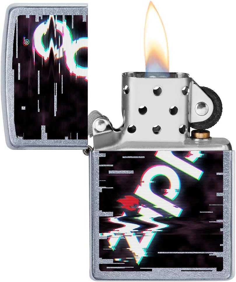 ZIPPO – Sturmfeuerzeug, Zippo Logo, Color Image, Street Chrome, nachfüllbar, in hochwertiger Geschen