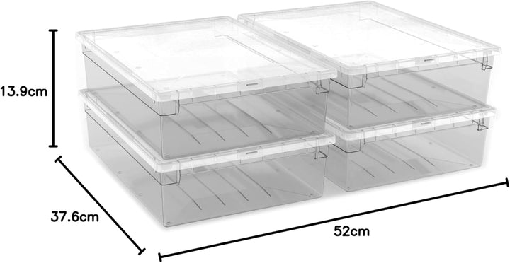 TERRY 4PZ Light Box 52 XL Vorratsdosen Set mit Deckel, Kunststoff, durchsichtig, 4 Unità, 4 mit Deck