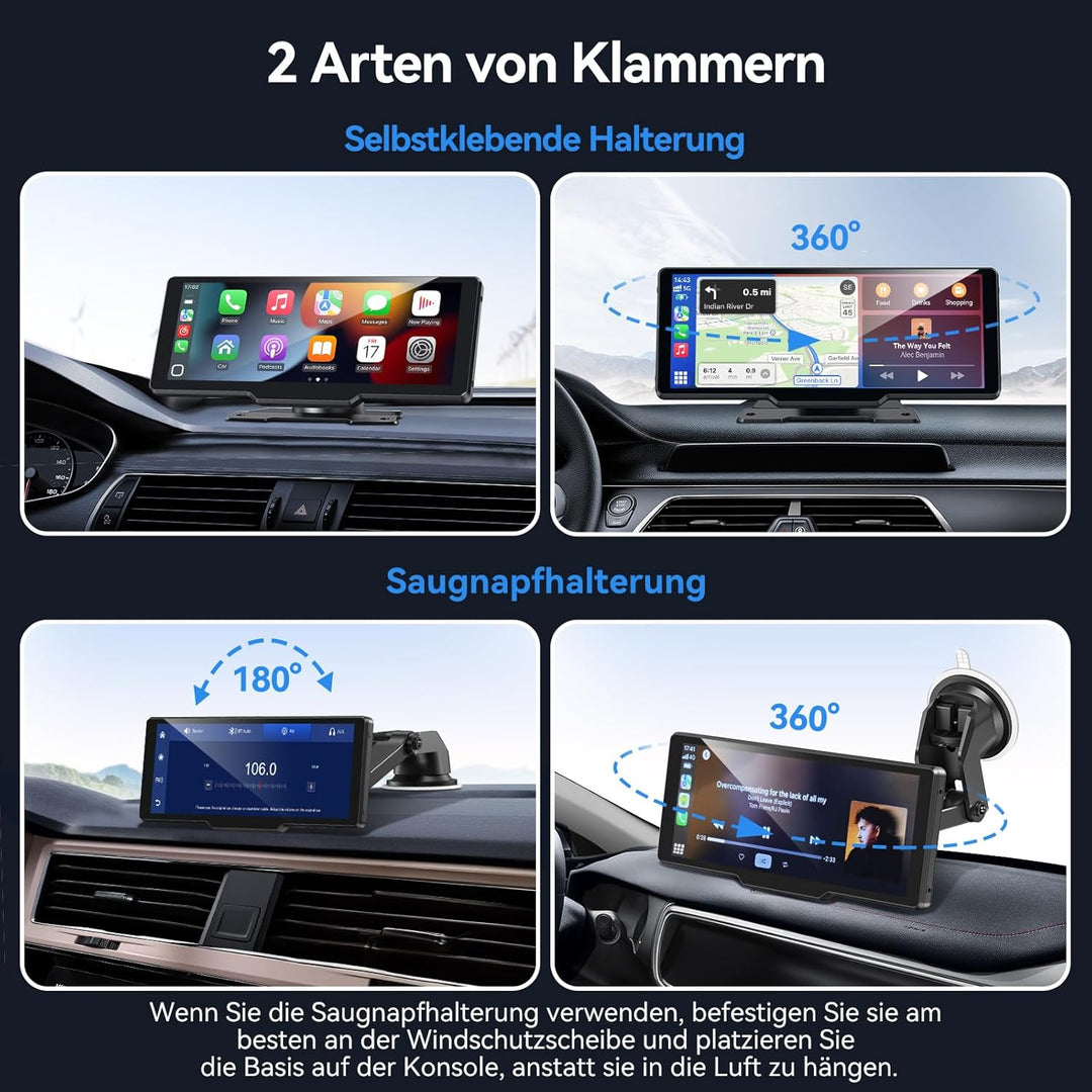 CarPlay & Android Auto Display Car Stereo, Auto-Display, 10.26-Zoll-IPS-Touchscreen, Digital Receive