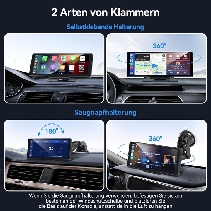 CarPlay & Android Auto Display Car Stereo, Auto-Display, 10.26-Zoll-IPS-Touchscreen, Digital Receive