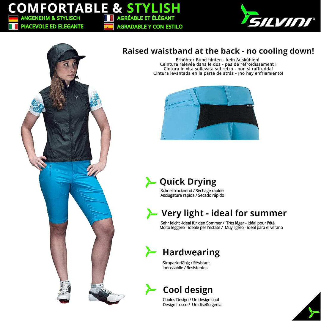 SILVINI Alma Fahrradhose Damen Radshorts 3XL Lake, 3XL Lake