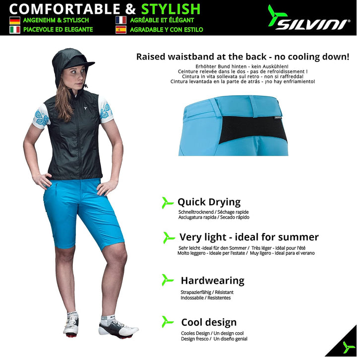 SILVINI Alma Fahrradhose Damen Radshorts 3XL Lake, 3XL Lake