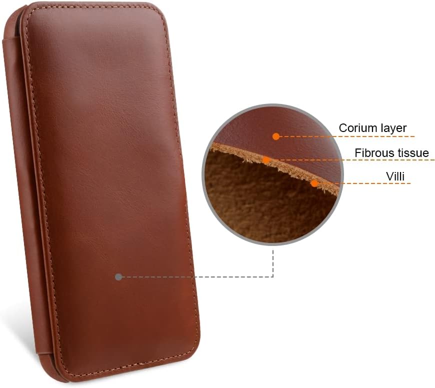 STILGUT Book Case kompatibel mit iPhone 14 Plus (6.7") Hülle aus Leder mit Clip-Verschluss, Klapphül