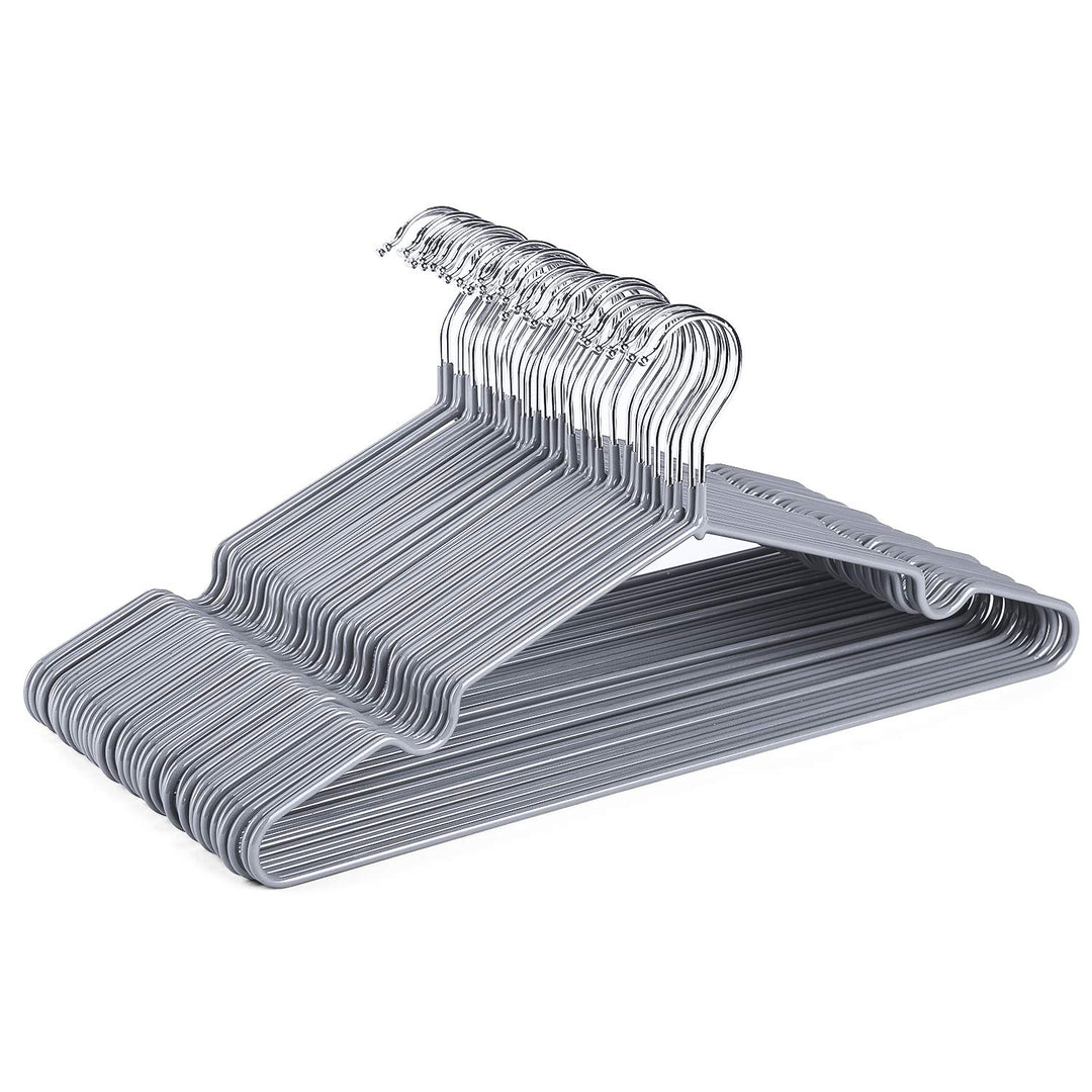 HOUSE DAY Kleiderbügel Metall Grau 40 Stück Kleiderbügel Grau Gummibeschichtet Metall Kleiderbügel R
