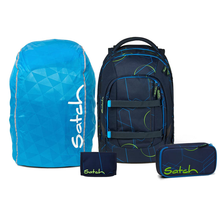 Satch Pack Schulrucksack Set 4tlg. Streetwalk Edition Blue Tech, Blue Tech