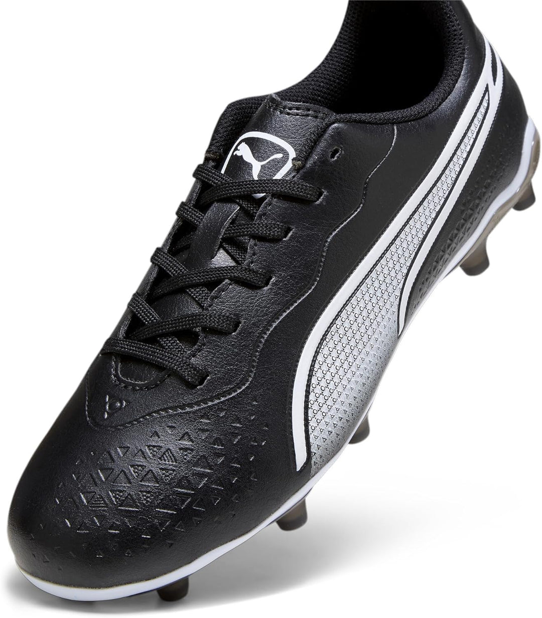 PUMA Unisex Kinder King Match Fg/Ag Jr Soccer Shoe 28 EU Black White, 28 EU Black White