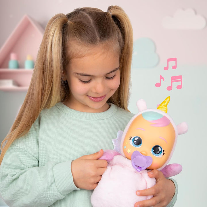 CRY Babies Luna & Poppy Interaktive Puppe Kinderleichtes Einschlafen mit Goodnight Friends Luna und