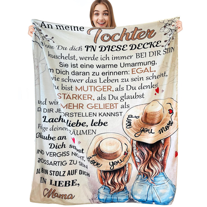 Kuscheldecke für Brief an Meine Tochter, Positive Ermutigung von Mutter zu Tochter, Super weiche Fla