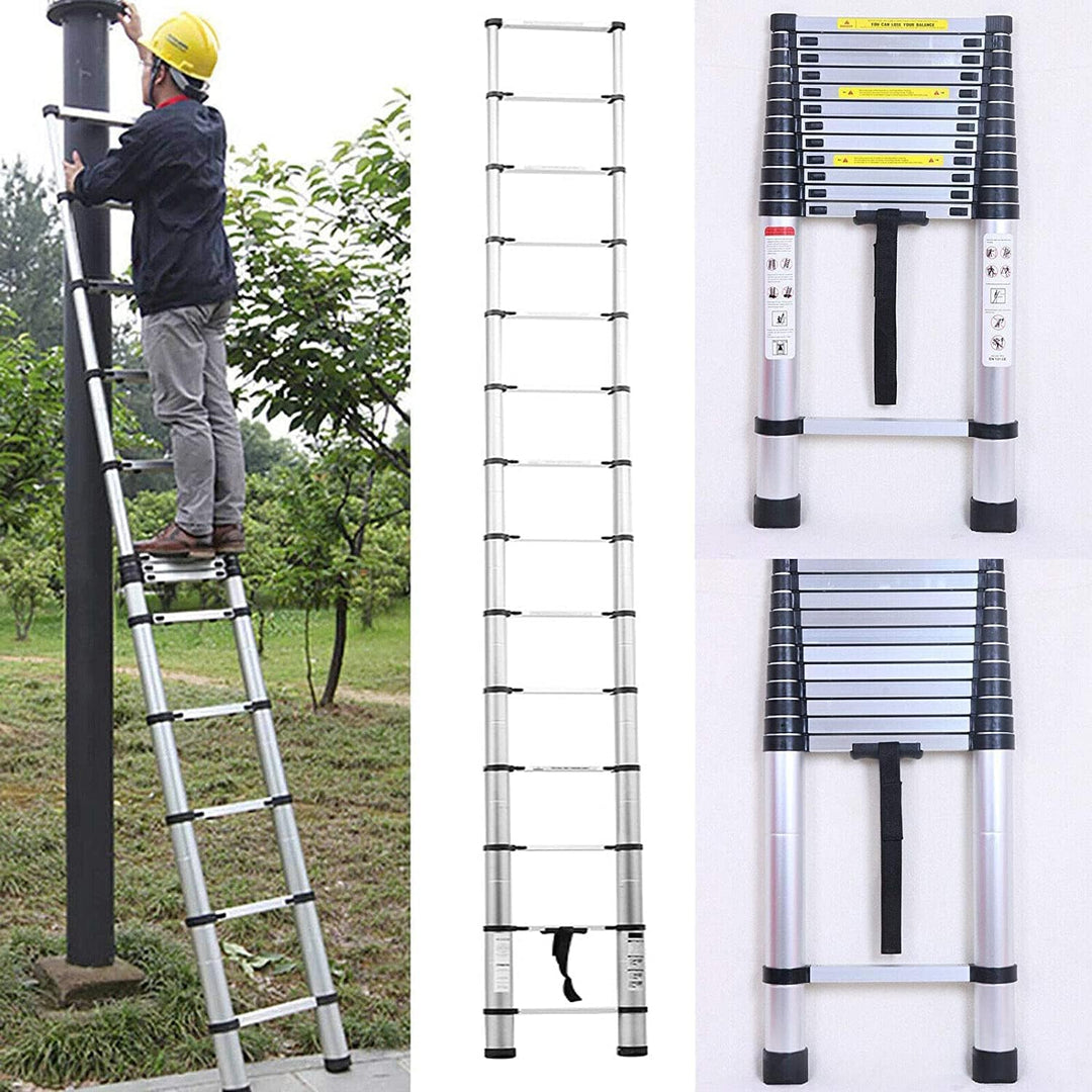 5 m Teleskopleiter aus Aluminium, tragbar, Mehrzweck-Auszugsleiter, 330 lbs, maximale Belastung, 13